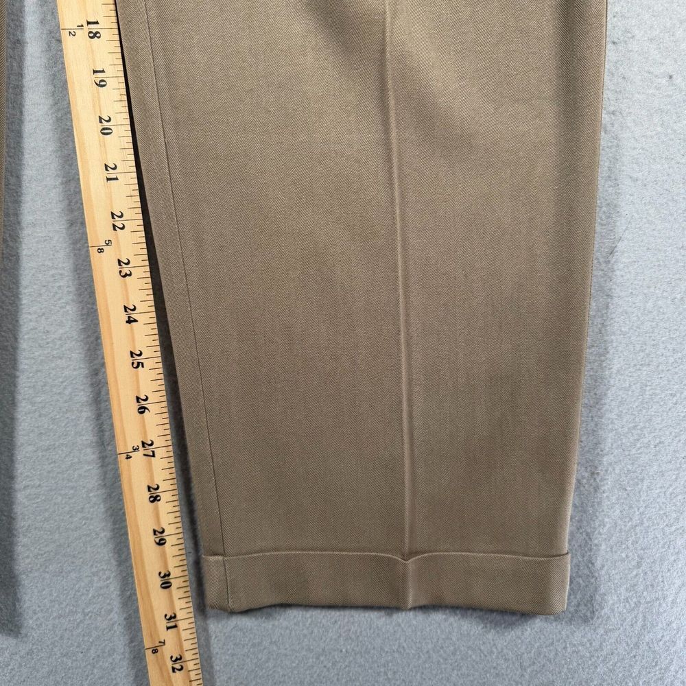 Tommy Bahama Relax Silk Pants Mens 36 Brown Pleated Lightweight Formal Cuffed - Picture 6 of 13